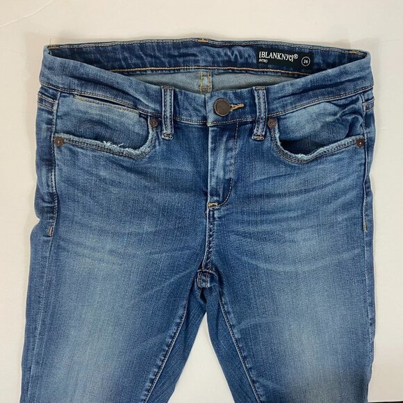 Blank NYC Jeans Women's Size 26 (26 x 27) Low Rise Skinny Rough Hem Light Wash - Picture 5 of 11